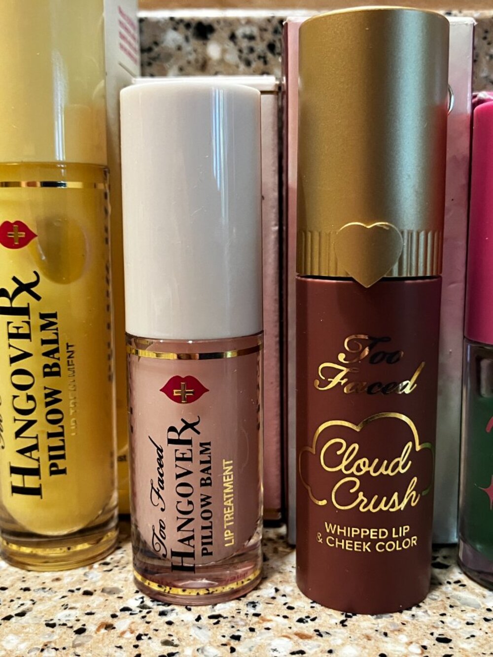 Too Faced Set of 2 Pillow Balms ,1  Jelly Gloss, 1 Cloud Creme Lip Gloss , Etc! - Picture 2 of 3